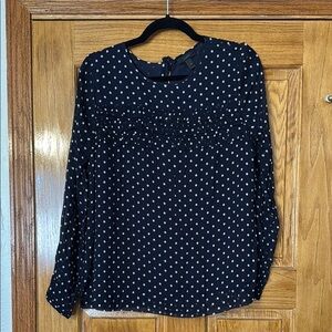 J.Crew Polka Dot Long Sleeve Women's Top